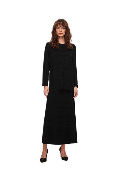 MISS DALIDA Knitwear Tunic - Black with Standby Detail