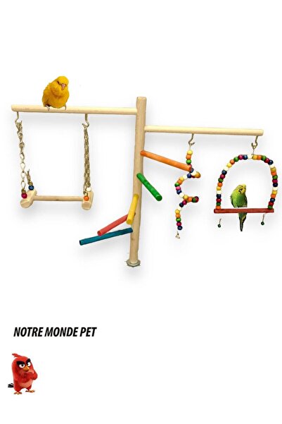 NOTREMONDEPET Yeni Model Sultan Papağan Paraket Kafes Üstü Dev Eğlence Platformu