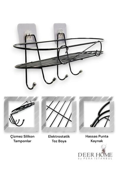 Crodle Paslanmaz Siyah Kendinden Yapışkanlı Mutfak Düzenleyici Kavanoz Bez Pe...