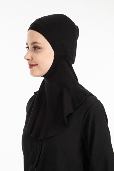 BİCARDİN Black Neck Collar Hijab Bonnet