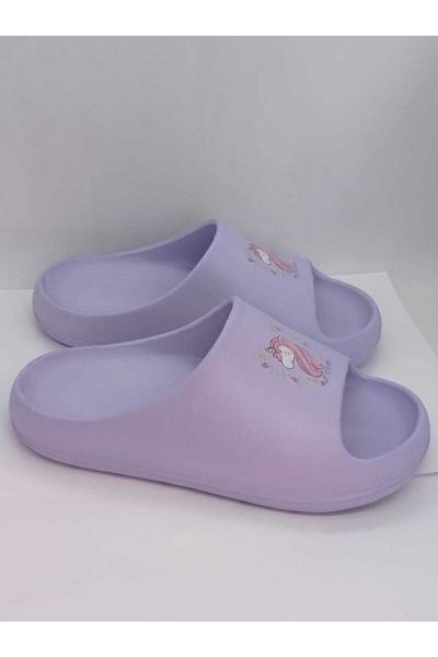 AkınalBella Girl Lilac Slide Slippers