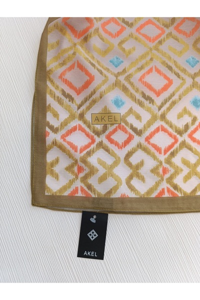 Akel Triangle Patterned Cotton Shawl - Size 75x185