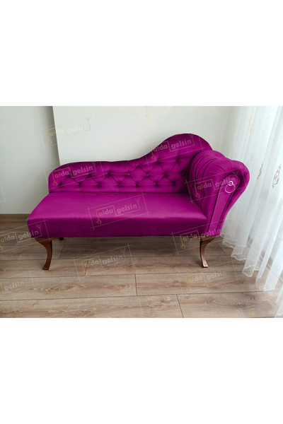 aldagelsin Ters Kol Dekoratif Bihter Koltuk Josefin Puf 110 cm Ceviz Ayak