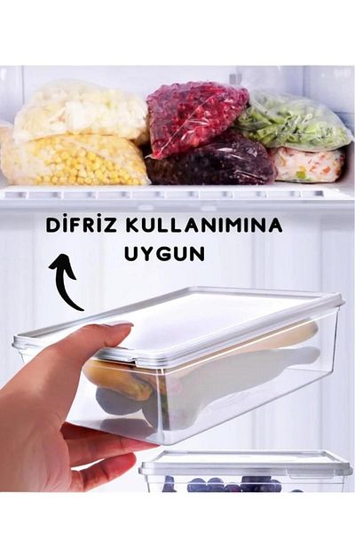 Bayev 20 Pieces Self-Covered Food Storage Container 1 Lt Convenient for Locked Freezer with Lid