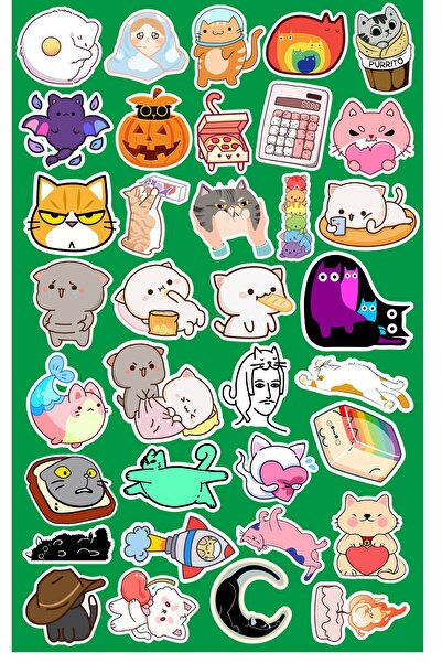 BENİMSER REKLAM سلسلة القطط المضحكة 3 - ملصق قارورة للهاتف والكمبيوتر المحمول...