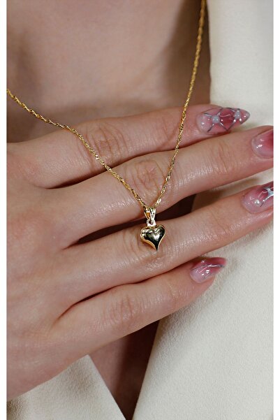 DİAMİNE PIRLANTA Altın Singapur Zincir Kalp Kolye