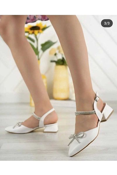 ESPEDA Wedding Dress Combined Bow and Stone Women's Evening Dress Shoes