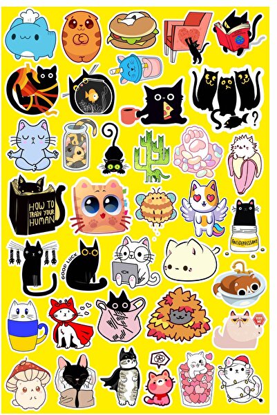 BENİMSER REKLAM سلسلة القطط المضحكة 6 - ملصق لاصق لقارورة الكمبيوتر المحمول ل...