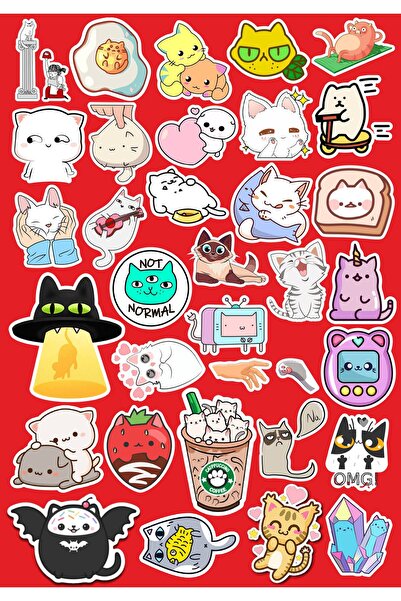 BENİMSER REKLAM Funny Cats Series 5 - ملصق لاصق للهاتف والكمبيوتر المحمول وال...