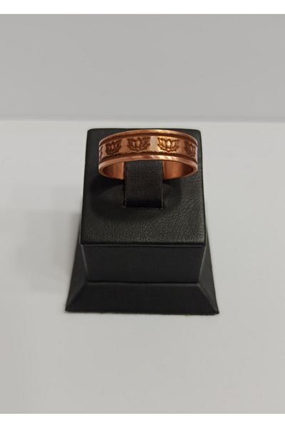 EldenEveBakır Lotus Flower Motif Copper Ring 6mm Lzry0012-1