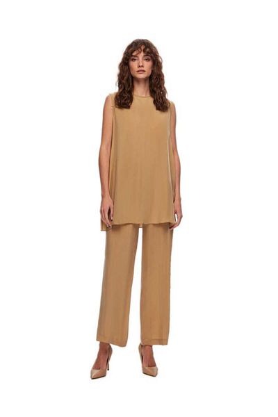 MISS DALIDA Μπεζ Cupro Tunic - Αμάνικο
