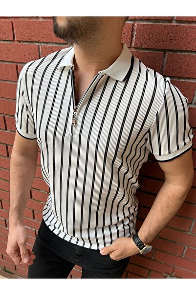 BY İMPALA MODA TRIUC POLO GULER CU JUMĂTATE DE Fermoar ȚESătură JACQUARD