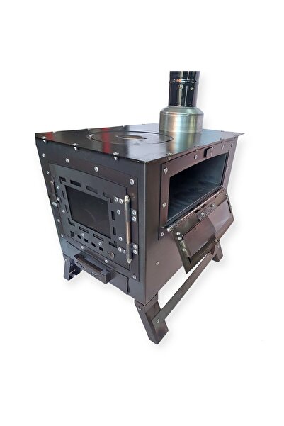 Essen Ticaret Fırınlı Ocaklı Kamp Sobası Ayakları Katlanabilir 33x47cm Yükseklik: 45cm (Karavan, Çadır için)