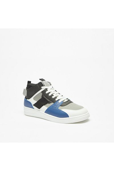LBL by Shoexpress Panelled High Top Sneakers with Lace-Up Closure