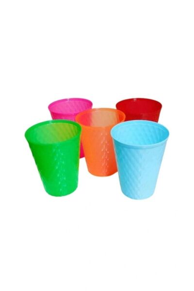 ErginPlastik Plastik bardak,6 adet, 250 ml,renkli yeniden kullanılabilir, kırılmaz, Plastik Su BardağıTuruncu
