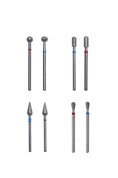 Full Beauty مجموعة لقم طحن الماس لرأس آلة الملف، لقم كبيرة مكونة من 8 مبرد أظافر