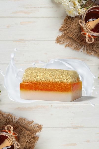 Aytan Home Natural Pumpkin Fiber Honey & Goat Milk Soap 100% Handmade