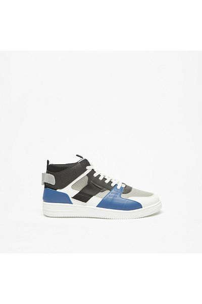 LBL by Shoexpress Panelled High Top Sneakers with Lace-Up Closure