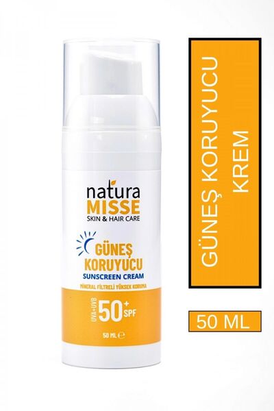 NaturaMisse Doğal Güneş Kremi 50 ml Uva Uvb Spf 50 Yüksek Koruma Leke Karşıtı...