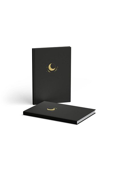 AKILLICA Dotted Notebook Hard Cover with Ribbon 13x21 Cm Hardcover Notebook Black 2 Pieces