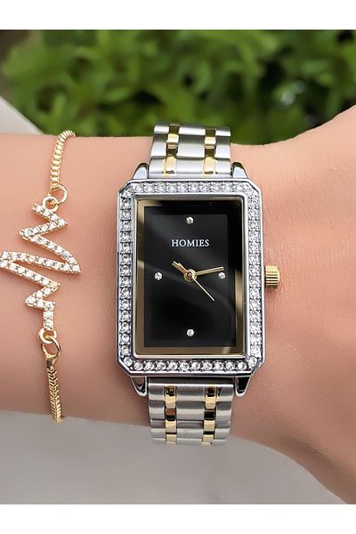 Homies Brand Square Watch with Bracelet Gift