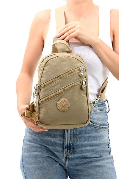 YOGII Unisex Bibu Model Waterproof Crinkle Body Bag - Multi-Compartment, Crossbody Backpack, VIP Shoulder Bag