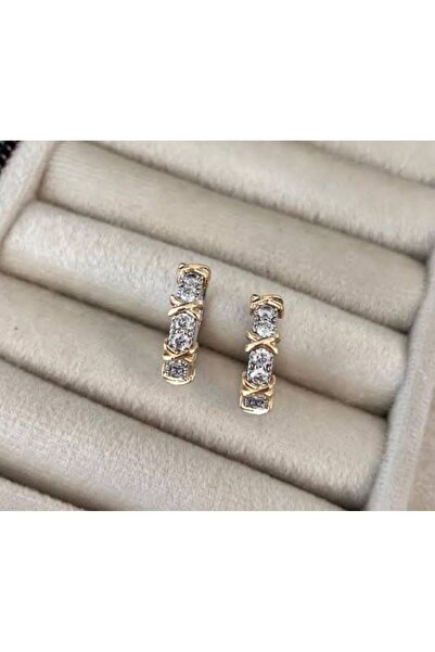 Mcgsteel A KALİTE XOXO KÜPE ÇELİK İRİ BOY ZİRKON İŞLEMELİ