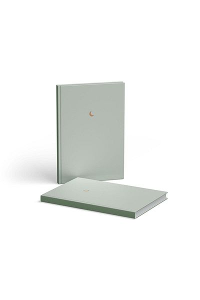 AKILLICA Hard Cover Unlined Notebook with Ribbon 13x21 Cm Hardcover Notebook Green 2 Pieces
