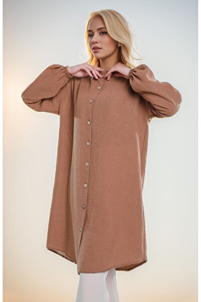 new ats Λινό χιτώνα με κουμπιά Judge Collar