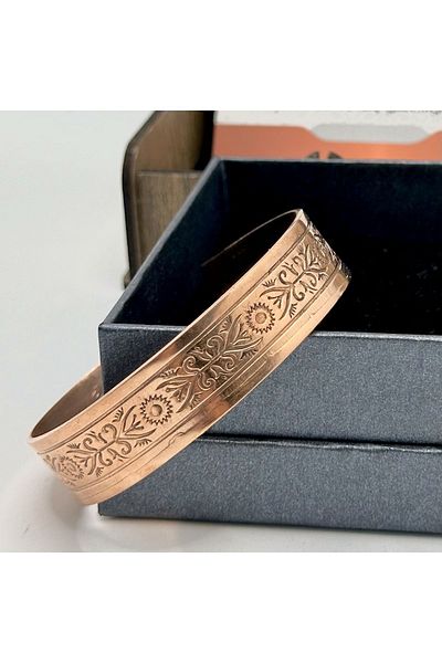 KEHRİBAREVİ KARAMAN سوار من النحاس النقي موديل أصلي مفتوح الظهر متوافق مع المعصم