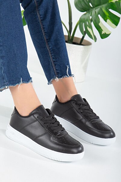 LUCKY COLLECTİON حذاء رياضي أسود كاجوال مريح لتقويم العظام للجنسين