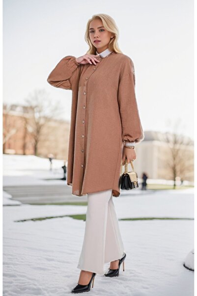 new ats Λινό χιτώνα με κουμπιά Judge Collar