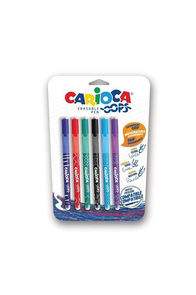 CARIOCA CARİOCA OOPS ERASABLE BALL POINT 6 PIECES BLİSTE