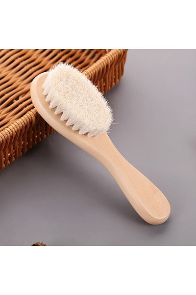 ManamaBaby 100% Natural Goat Hair Baby Hair Brush Goat Hair Baby Comb Children's Hair Brush