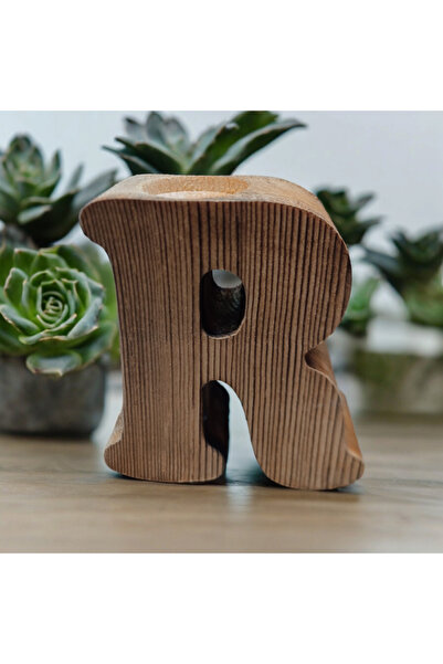 Renkli Tasarım Evi Kişiye Özel Harf Mumluk-R Harfi