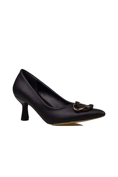 Trend Adımlar Pantofi clasici de damă cu toc alun, cristal negru Aura