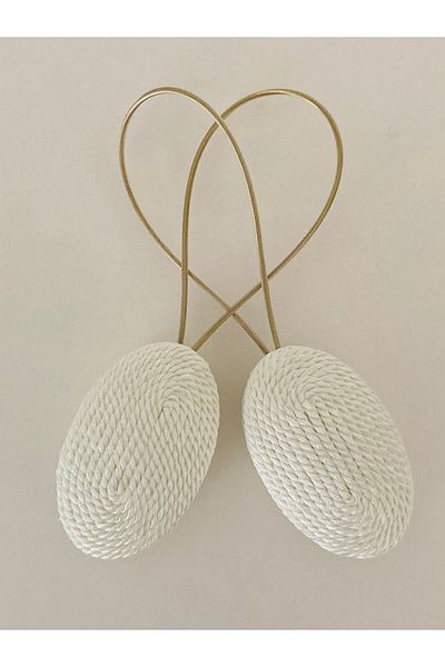 FEDA İSTANBUL Curtain Latch Magnetized Oval Thread Wrapped 2 Pieces