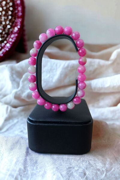 MGA DOĞAL TAŞ سوار نسائي من حجر Ceyt الوردي - إمبراطور شبابي ملون