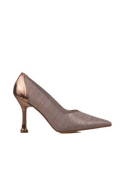 Trend Adımlar Women's Transparent Glitter Plated Copper Crystal Glam Stiletto