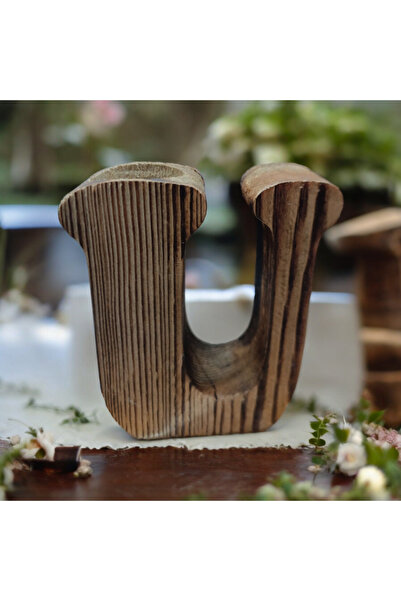 Renkli Tasarım Evi Kişiye Özel Harf Mumluk-U Harfi