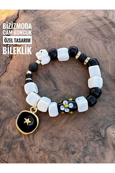 bizizmoda Glass Basement Bead Bracelet Glass Beaded Bracelet