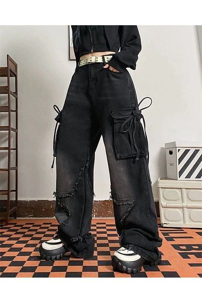 DENİKK Trend Baggy Star Patch Cargo Jeans