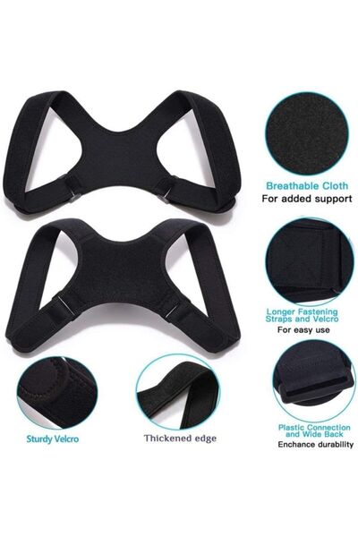 Ankaflex Unisex Μαύρος Ορθοπεδικός Όρθιος Κορσές Στάσης