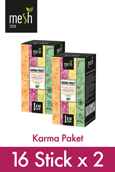 Mesh Stick Karma Bitki Çayı Paketi 2 Paket Bir Arada