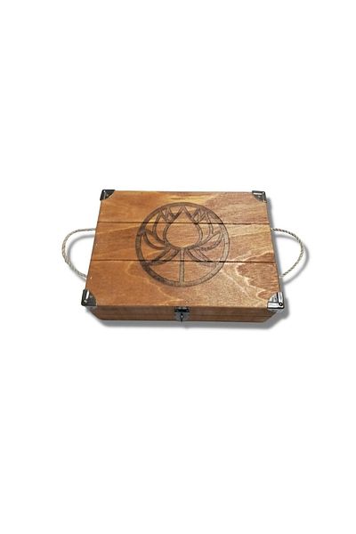 t tun's woods Lotus Flower ανάγλυφο ξύλινο κουτί 27x19x9,5 εκ. με λουκέτο δώρο