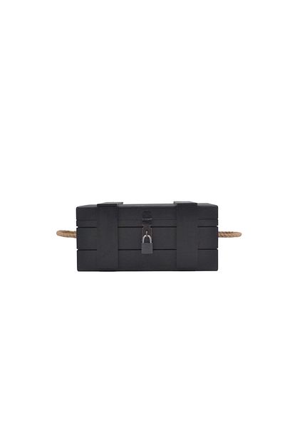 t tun's woods Memory Box, Photo Box with Lock 27cm X 14cm Height 12cm Opaque Black