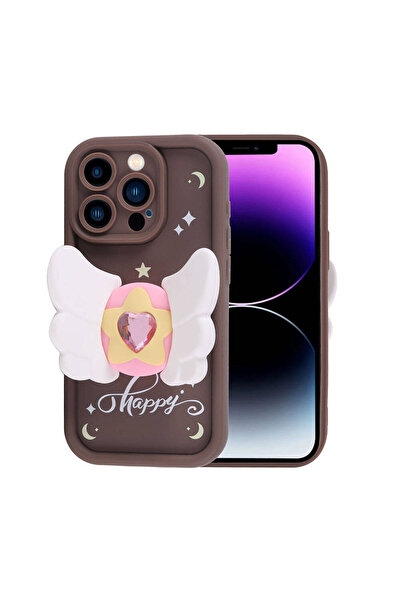 Rivor Apple iPhone 14 Pro Max Uyumlu Kılıf Kamera Korumalı Kelebek Figürlü Yu...