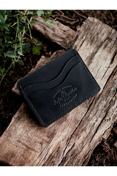DeriBoss Milano Black Γνήσιο Crazy Leather Minimal Θήκη για κάρτες