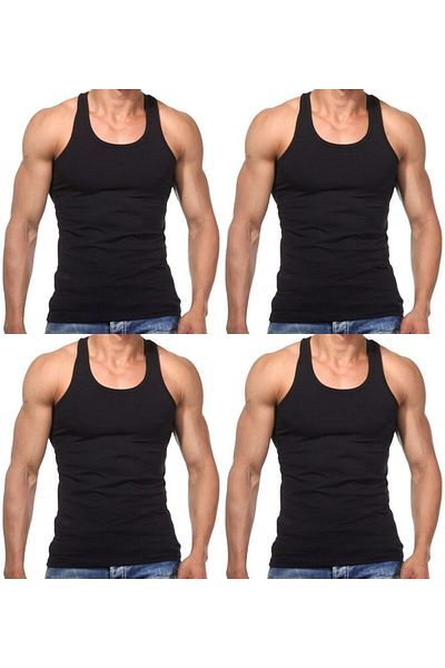 marufshop Men's Slim Fit Lycra Athlete Undershirt - 4 Rambo Undershirt