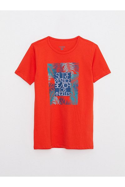 LC Waikiki Crew Neck Printed Short Sleeve Boy's Pajamas Set with Shorts